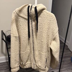 Aerie Cream Sherpa Hoodie